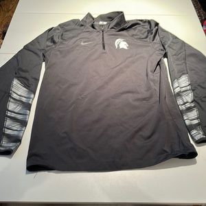 Men’s Nike Activewear NCAA Michigan State Windbreaker Long Sleeve 1/4 Zip sz S
